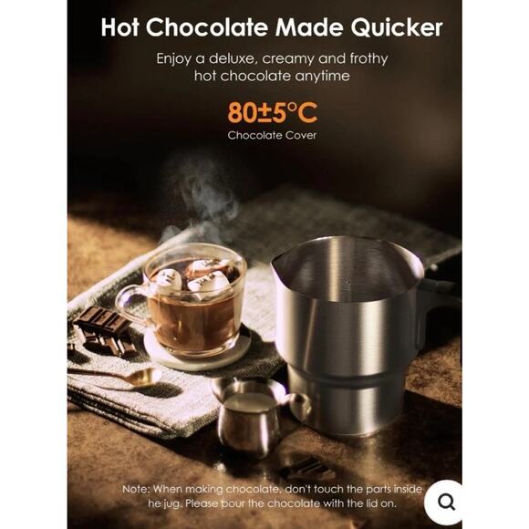 Miroco Automatic-Milk Frother MI-MF005 4 In 1 Stainless Steel Silver 16.9oz - Picture 4 of 6